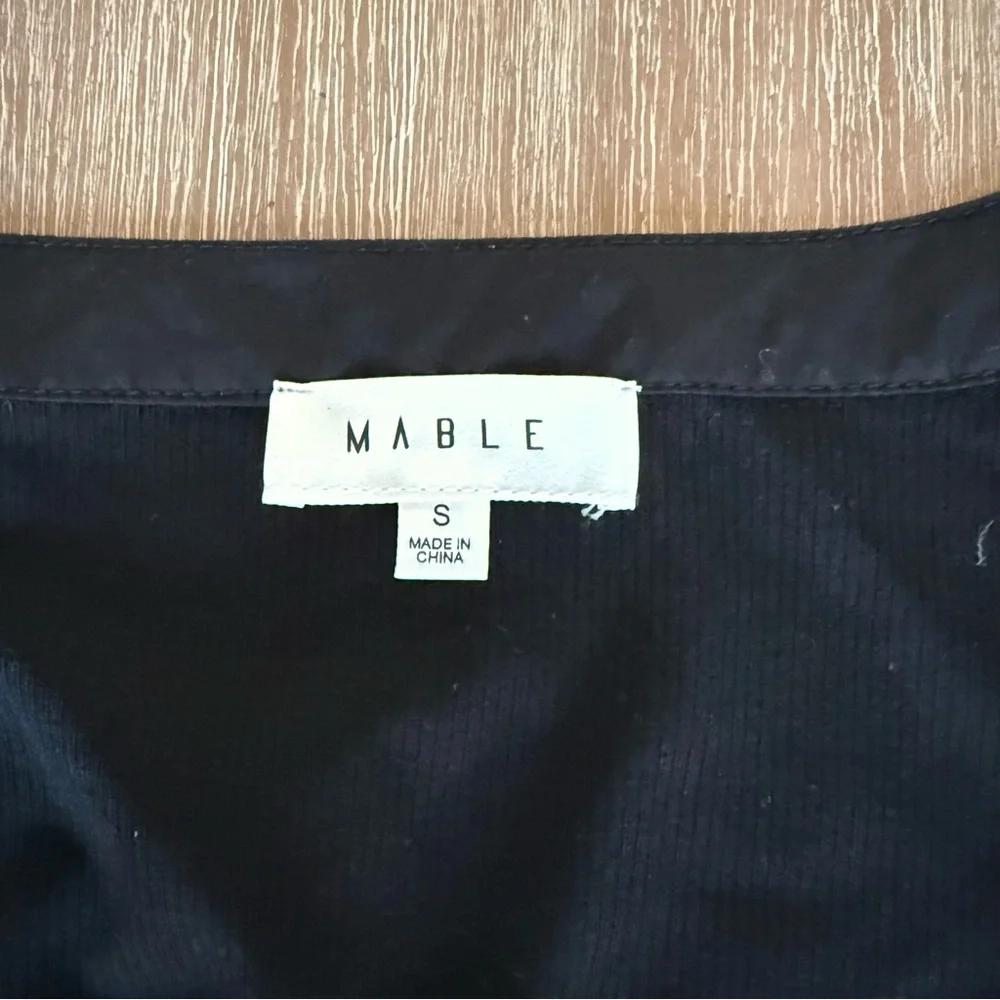 MABLE puff sleeve black romper, tie waist, Georgina, Small - Picture 9 of 9